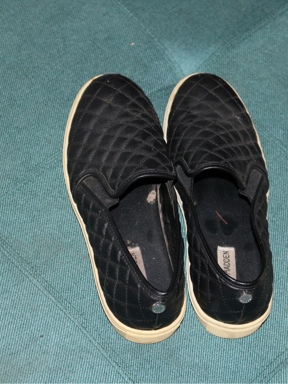 Steve Madden Women's Black Slip-On Quilted Black Sneakers